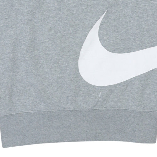 Nike Men's Grey Crew Neck Graphic Print Sweatshirt M