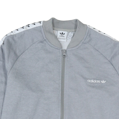 Adidas Boys Grey 16 Years Track Jacket Full Zip Athletic Casual