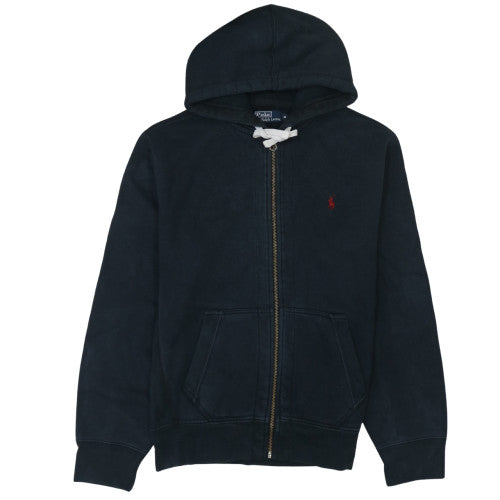 Ralph Lauren Mens Black Full Zip Hoodie M Regular Fit Cotton Blend