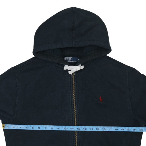 Ralph Lauren Mens Black Full Zip Hoodie M Regular Fit Cotton Blend