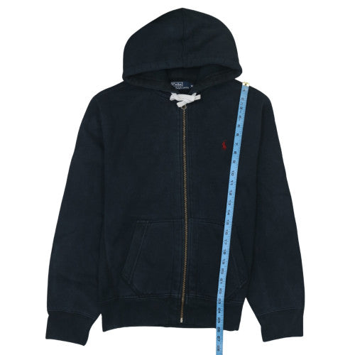Ralph Lauren Mens Black Full Zip Hoodie M Regular Fit Cotton Blend
