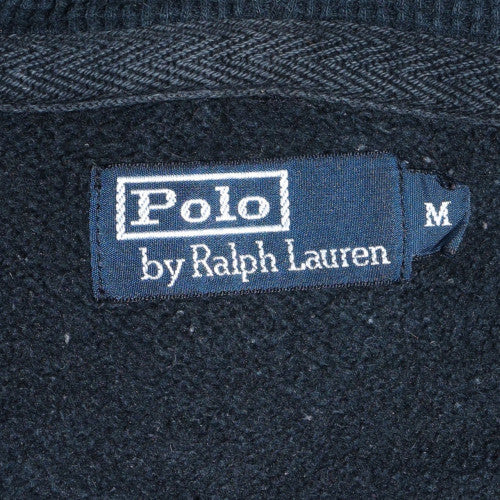 Ralph Lauren Mens Black Full Zip Hoodie M Regular Fit Cotton Blend