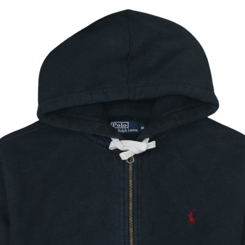 Ralph Lauren Mens Black Full Zip Hoodie M Regular Fit Cotton Blend