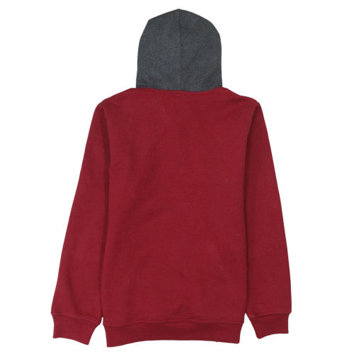 Lee Cooper Boys Red & Grey Henley Hoodie Size 13 Years Cotton Blend