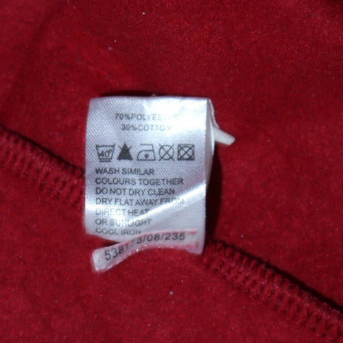 Lee Cooper Boys Red & Grey Henley Hoodie Size 13 Years Cotton Blend