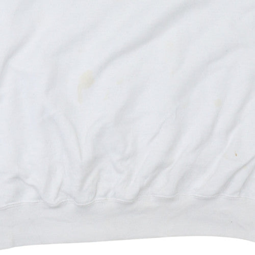 Adidas Mens White Pullover Sweatshirt L Long Sleeve Crew Neck Sports