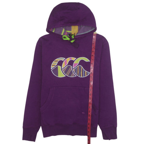 Canterbury Women's Purple Pullover Hoodie Size S Logo Print Cotton Blend