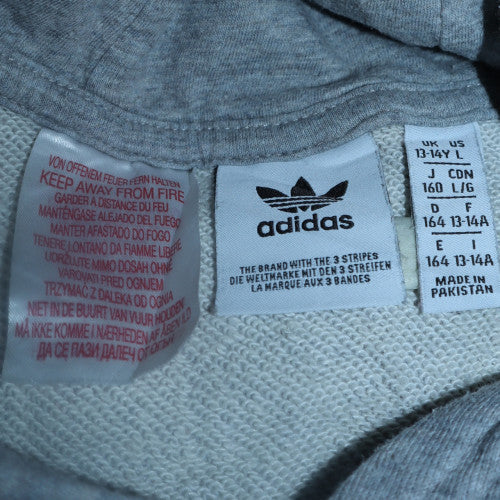 Adidas Boys Grey Hoodie 13-14 Years Pullover Fleece Hooded Sweatshirt