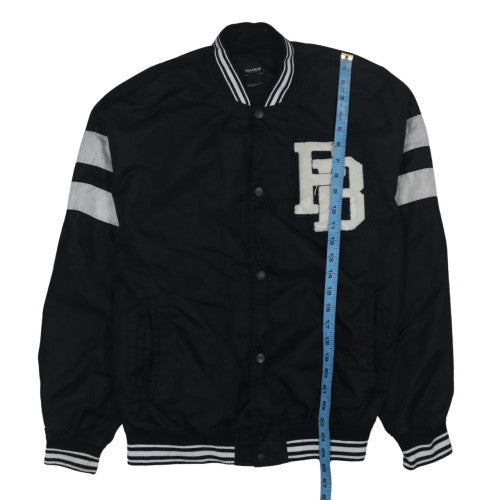 Pull & Bear Men's Black Varsity Jacket Size M Casual College Style