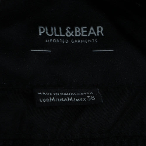 Pull & Bear Men's Black Varsity Jacket Size M Casual College Style