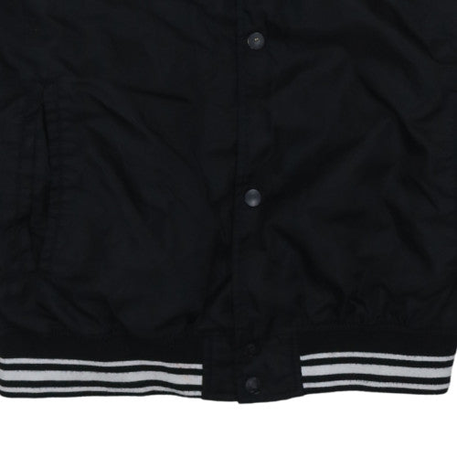 Pull & Bear Men's Black Varsity Jacket Size M Casual College Style