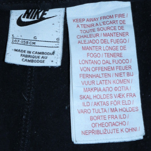 Nike Boys Black Jogger Trousers 13-14 Years Fleece Tapered Fit Activewear