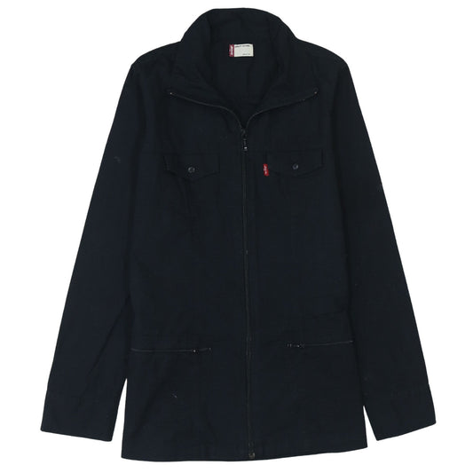 Levi's Girls Black Cotton Full Zip Mid-Length Jacket Size L