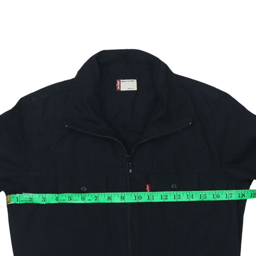 Levi's Girls Black Cotton Full Zip Mid-Length Jacket Size L