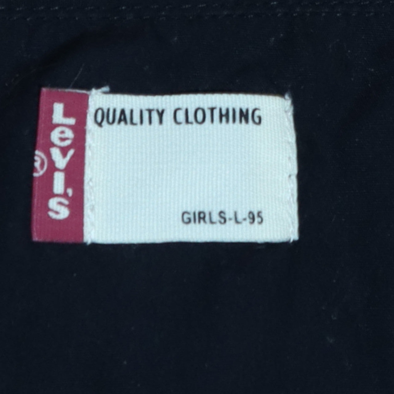 Levi's Girls Black Cotton Full Zip Mid-Length Jacket Size L