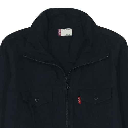 Levi's Girls Black Cotton Full Zip Mid-Length Jacket Size L