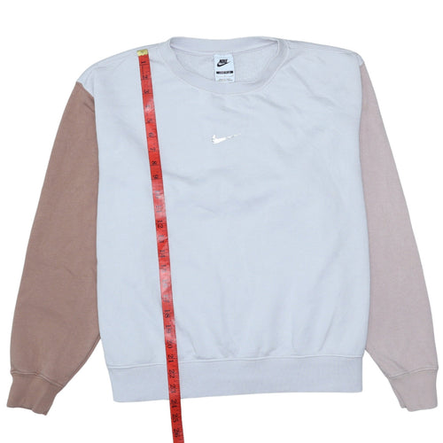Nike Women’s Beige Colourblock Sweatshirt Size L Loose Fit