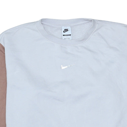 Nike Women’s Beige Colourblock Sweatshirt Size L Loose Fit