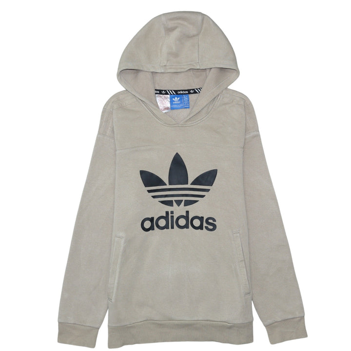 Adidas Boys Beige Pullover Hoodie 13-14 Years Logo Fleece Sweatshirt