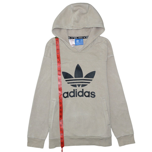 Adidas Boys Beige Pullover Hoodie 13-14 Years Logo Fleece Sweatshirt