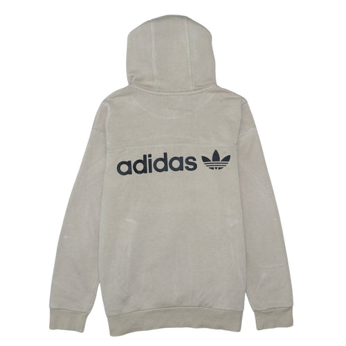 Adidas Boys Beige Pullover Hoodie 13-14 Years Logo Fleece Sweatshirt
