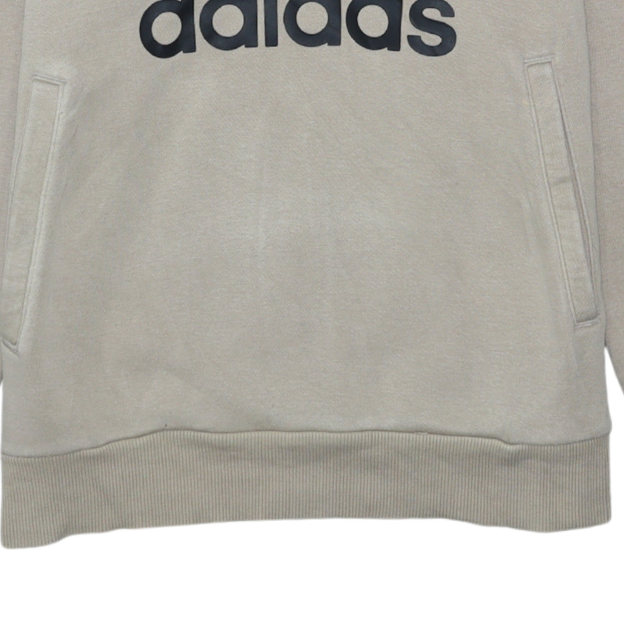 Adidas Boys Beige Pullover Hoodie 13-14 Years Logo Fleece Sweatshirt