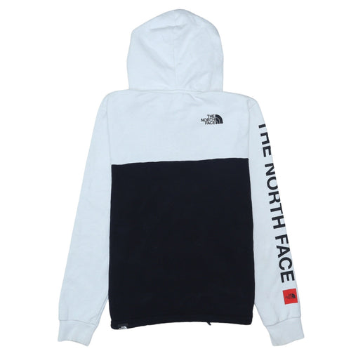 The North Face Womens Black White Small 1/4 Zip Hooded Sweatshirt
