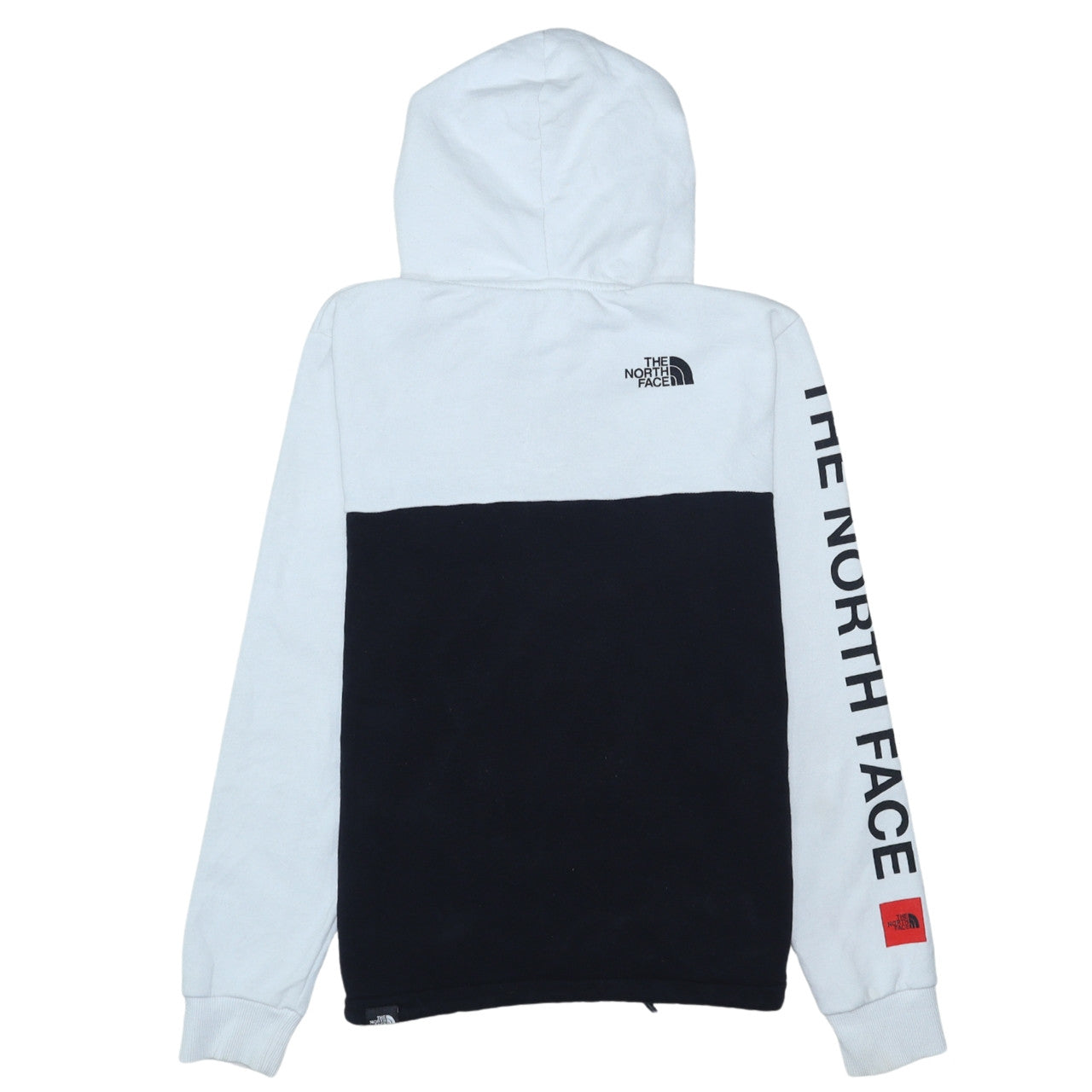 The North Face Womens Black White Small 1/4 Zip Hooded Sweatshirt