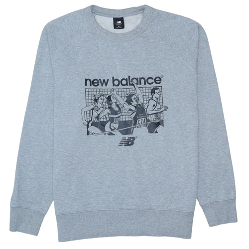 New Balance Men's Grey Graphic Pullover Sweatshirt M