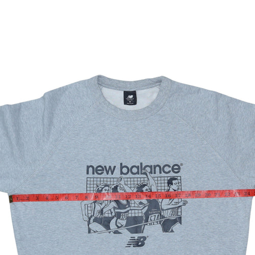 New Balance Men's Grey Graphic Pullover Sweatshirt M