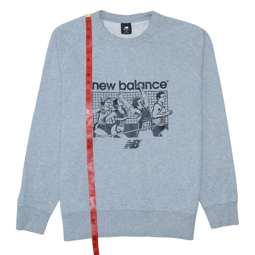 New Balance Men's Grey Graphic Pullover Sweatshirt M