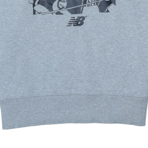 New Balance Men's Grey Graphic Pullover Sweatshirt M