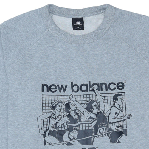 New Balance Men's Grey Graphic Pullover Sweatshirt M