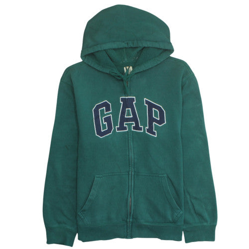 GAP Womens Green Full Zip Hoodie Size L Cotton Blend Casual