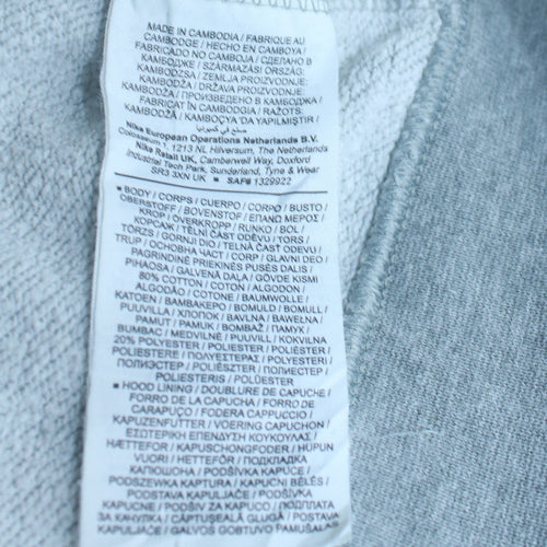 Nike Men's Grey Pullover Hoodie Small Regular Fit Logo Sportswear
