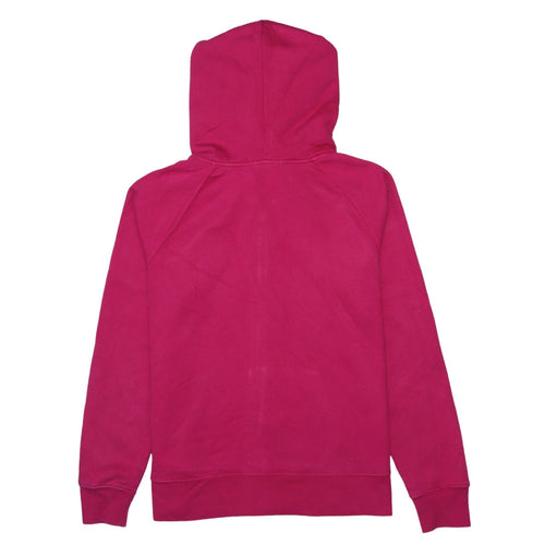 GAP Women Pink Full Zip Hoodie L Logo Embroidered Cotton Casual