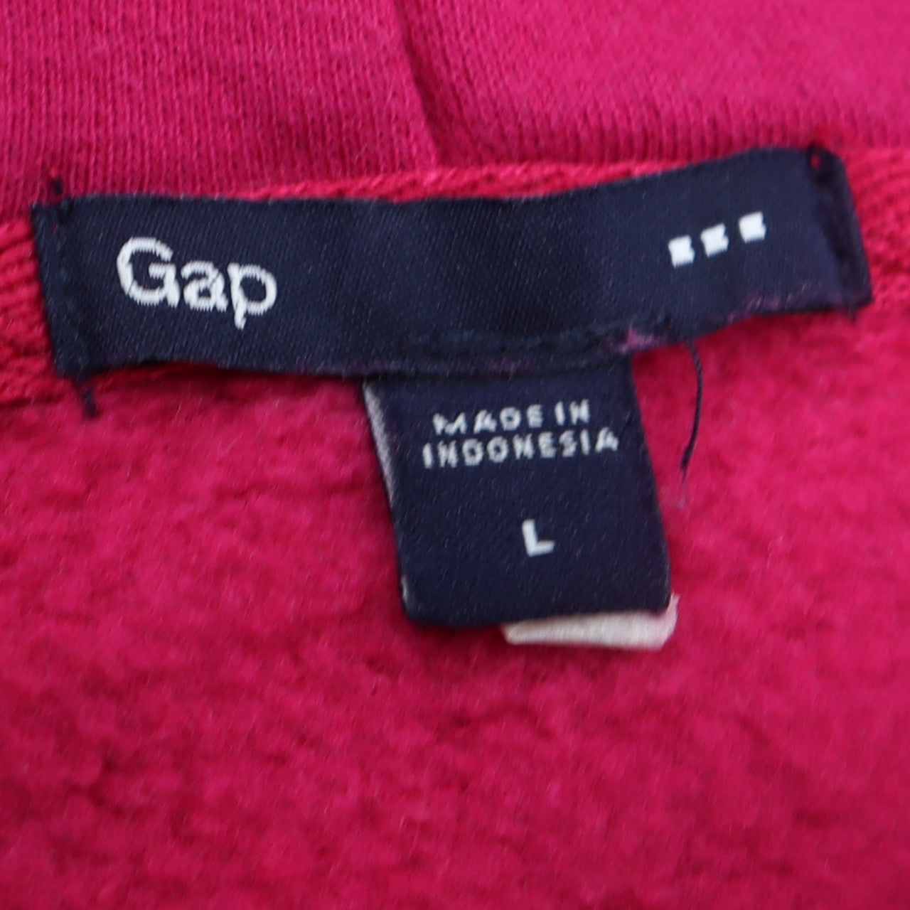 GAP Women Pink Full Zip Hoodie L Logo Embroidered Cotton Casual