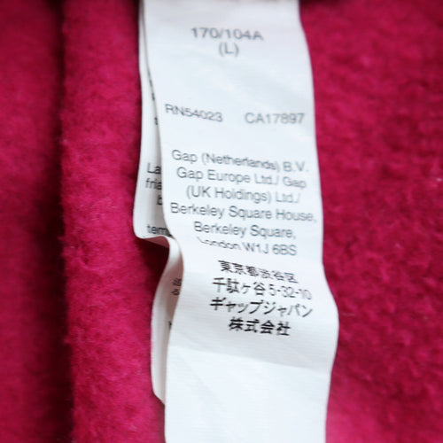 GAP Women Pink Full Zip Hoodie L Logo Embroidered Cotton Casual