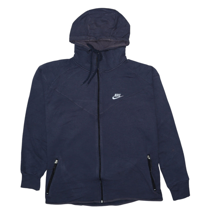 Nike Men's Blue 2XL Full Zip Hoodie Sweatshirt Cotton