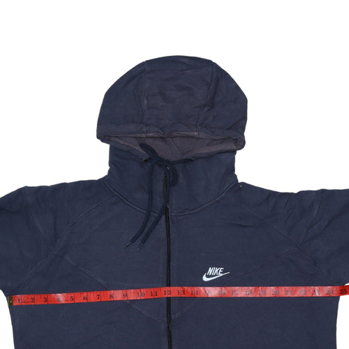 Nike Men's Blue 2XL Full Zip Hoodie Sweatshirt Cotton