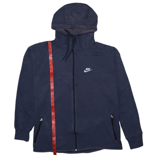 Nike Men's Blue 2XL Full Zip Hoodie Sweatshirt Cotton