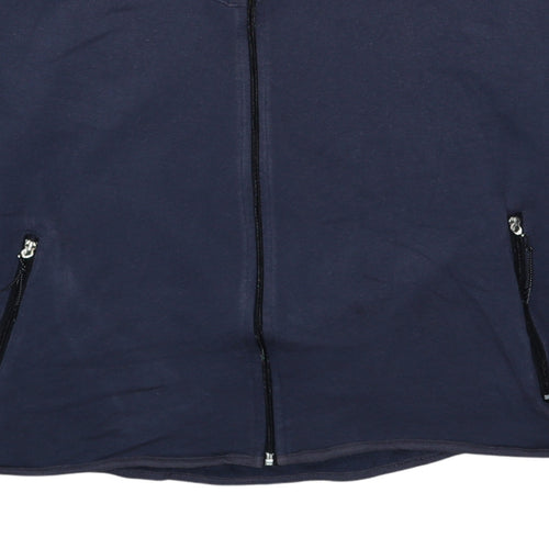Nike Men's Blue 2XL Full Zip Hoodie Sweatshirt Cotton