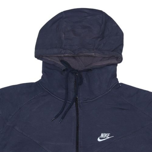 Nike Men's Blue 2XL Full Zip Hoodie Sweatshirt Cotton