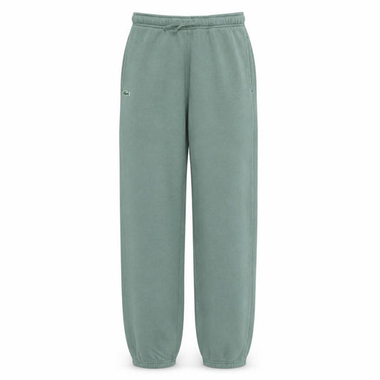 Front view of Lacoste girls’ green jogger sweatpants, size 14, 164cm cotton blend activewear