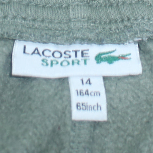 Lacoste Girls Green Jogger Sweatpants Size 14 164cm Cotton Blend Activewear
