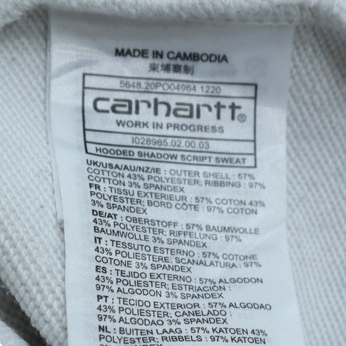 Carhartt WIP Men's White Embroidered Pullover Hoodie Size M