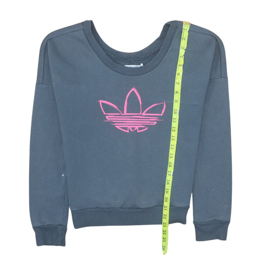 Adidas Women's Grey Sweatshirt Size 8 Crew Neck Pullover Logo Casual
