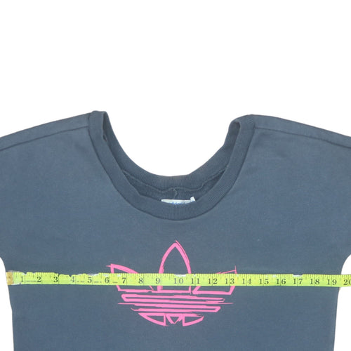 Adidas Women's Grey Sweatshirt Size 8 Crew Neck Pullover Logo Casual