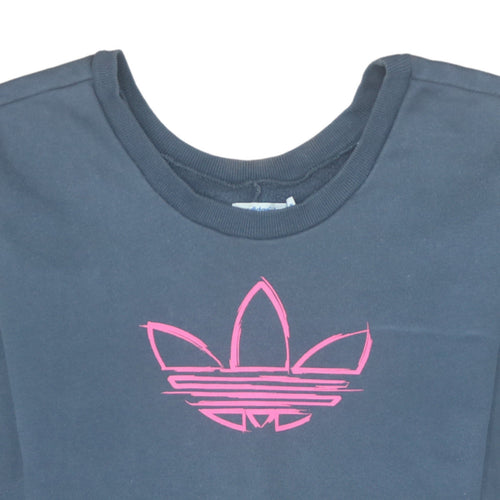 Adidas Women's Grey Sweatshirt Size 8 Crew Neck Pullover Logo Casual