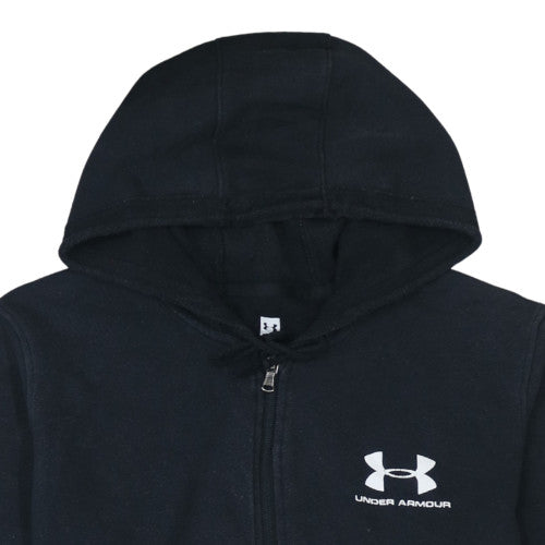 Under Armour Men's Black Full Zip Hoodie Size L Fleece Sweatshirt